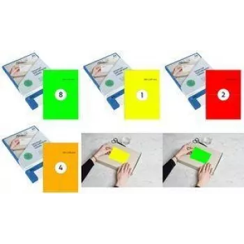 RILLPRINT B84322 etichette fluorescenti 105 x 148 mm arancioni autoadesive per stampanti a getto d'inchiostro, laser e laser a colori (1 confezione)