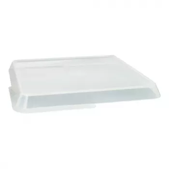 PAPSTAR Circulware Coperchio quadrato per contenitore, trasparente, polipropilene con 30% di cariche minerali, 1 pezzo (97024)