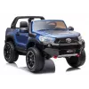 LEAN CARS Toyota Hilux DK-HL850 auto elettrica giocattolo per bambini, verniciata blu, 4x4, 2 posti, telecomando, luci LED, MP3, Bluetooth