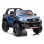 LEAN CARS Toyota Hilux DK-HL850 auto elettrica giocattolo per bambini, verniciata blu, 4x4, 2 posti, telecomando, luci LED, MP3, Bluetooth