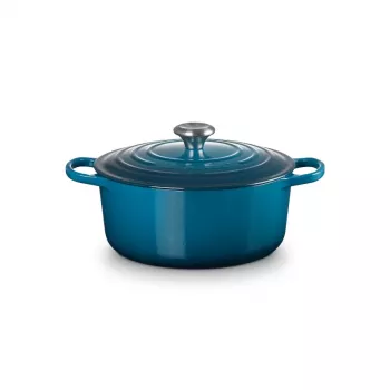 Le Creuset Signature brasiera rotonda in ghisa, 26 cm, 5,3 L, Marseille Blau