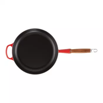 LE CREUSET Padella in ghisa con manico in legno 28 cm Rosso