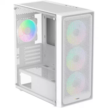 Ocypus Gamma C50 ARGB Case per PC mid-tower bianco, vetro temperato, 3 ventole ARGB