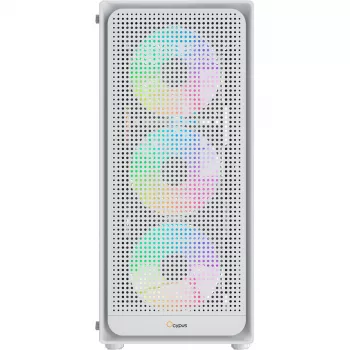 Ocypus Gamma C50 ARGB Case per PC mid-tower bianco, vetro temperato, 3 ventole ARGB