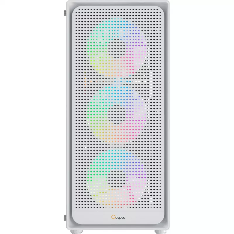 Ocypus Gamma C50 ARGB Case per PC mid-tower bianco, vetro temperato, 3 ventole ARGB