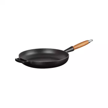 LE CREUSET Padella in ghisa con manico in legno Ø28cm Nero opaco