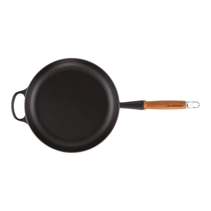 LE CREUSET Padella in ghisa con manico in legno Ø28cm Nero opaco