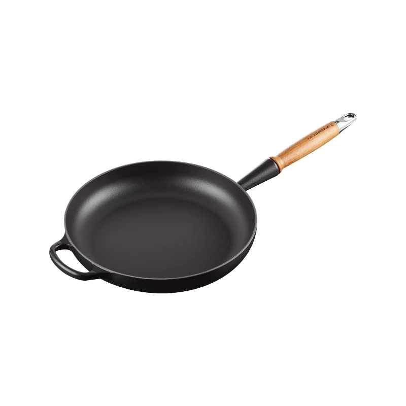LE CREUSET Padella in ghisa con manico in legno Ø28cm Nero opaco