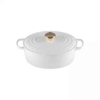 LE CREUSET Smalto ghisa brasiera ovale 27 cm 4,1 L bianco