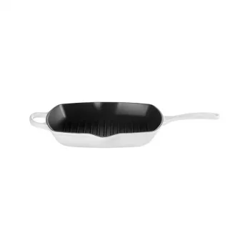 Le Creuset Padella griglia quadrata in ghisa 26x26 cm bianco