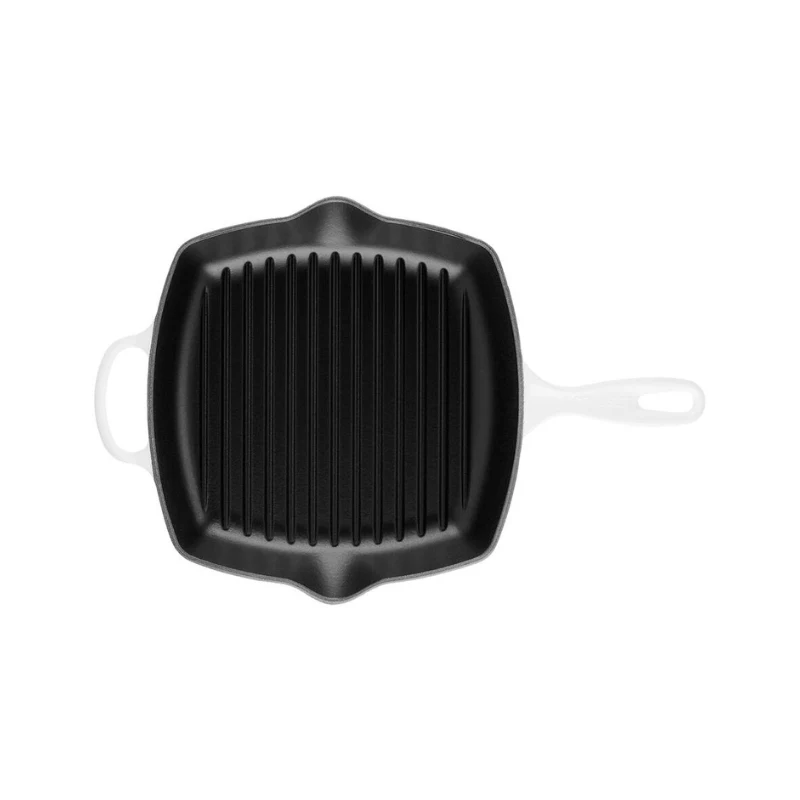 Le Creuset Padella griglia quadrata in ghisa 26x26 cm bianco