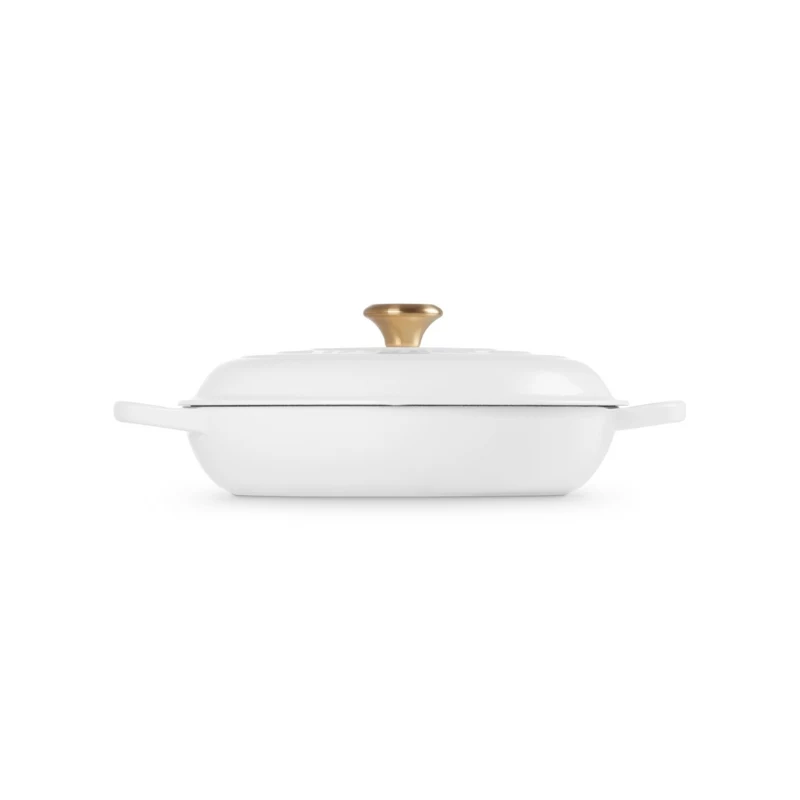 LE CREUSET brasiera piatta in ghisa 30cm 3,5L bianca