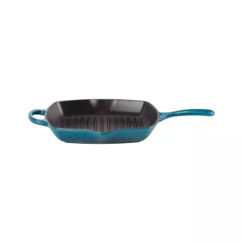 Le Creuset Padella griglia quadrata in ghisa 26x26 cm blu