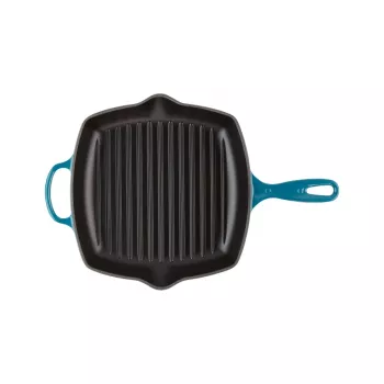 Le Creuset Padella griglia quadrata in ghisa 26x26 cm blu