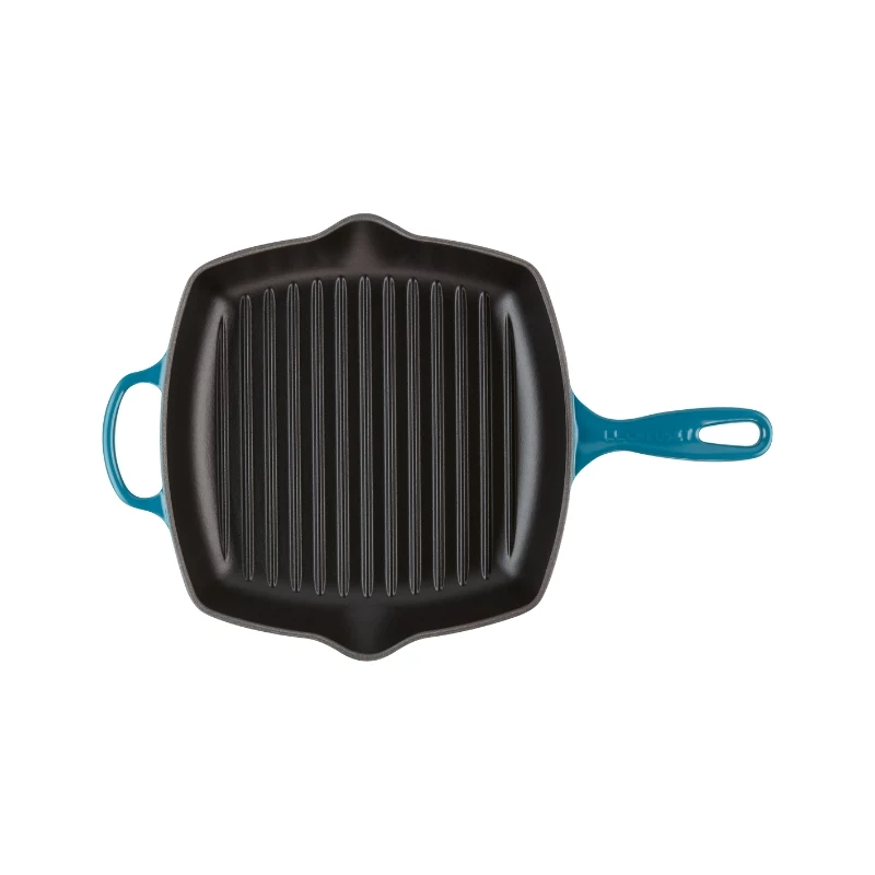 Le Creuset Padella griglia quadrata in ghisa 26x26 cm blu