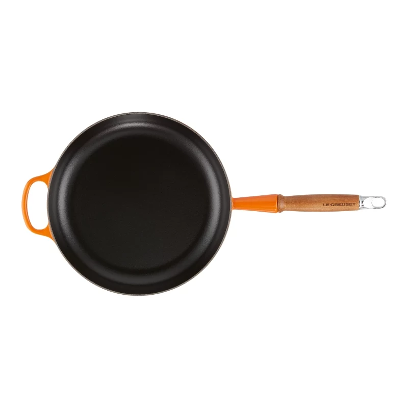 Le Creuset Padella in ghisa con manico in legno 28 cm volcanic arancione