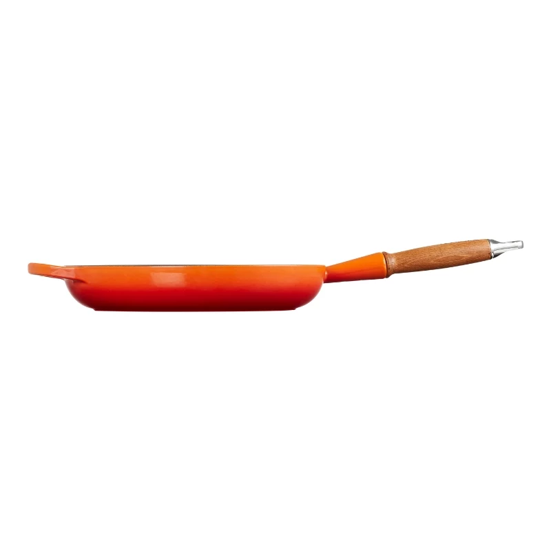Le Creuset Padella in ghisa con manico in legno 28 cm volcanic arancione