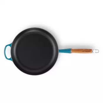 LE CREUSET Padella in ghisa con manico in legno Ø28 cm blu