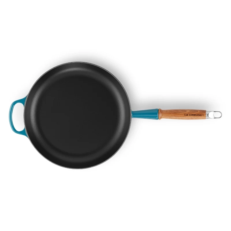 LE CREUSET Padella in ghisa con manico in legno Ø28 cm blu