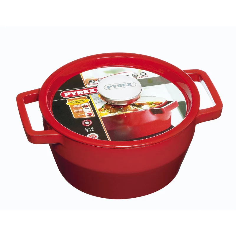 Pyrex teglia da forno rotonda in ghisa 2,2L Ø20cm rossa