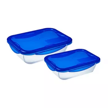 PYREX Cook&Go contenitore in vetro con coperchio set da 2