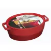 Pyrex tegame in ghisa ovale 5,8L rosso 33x25cm