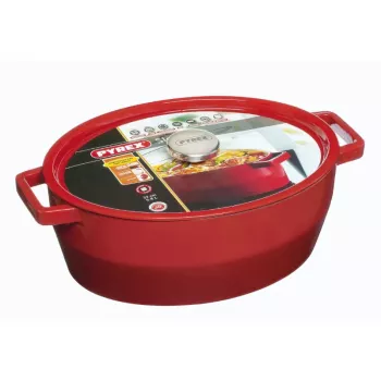 Pyrex tegame in ghisa ovale 5,8L rosso 33x25cm