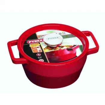 Pyrex pentola in ghisa 3,6L rotonda Ø24cm rossa