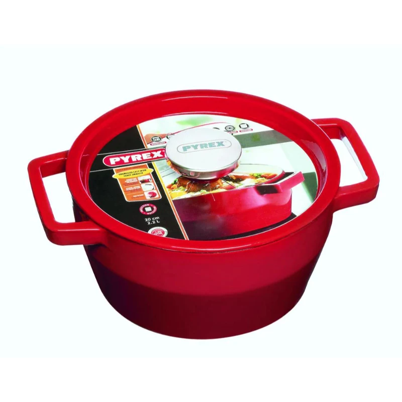 Pyrex pentola in ghisa 3,6L rotonda Ø24cm rossa