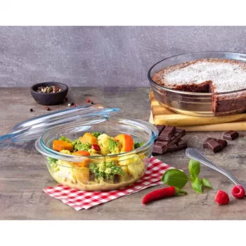 PYREX Essentials contenitore in vetro con coperchio 1,4L Ø17cm