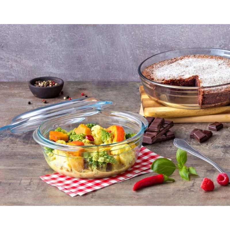 PYREX Essentials contenitore in vetro con coperchio 1,4L Ø17cm