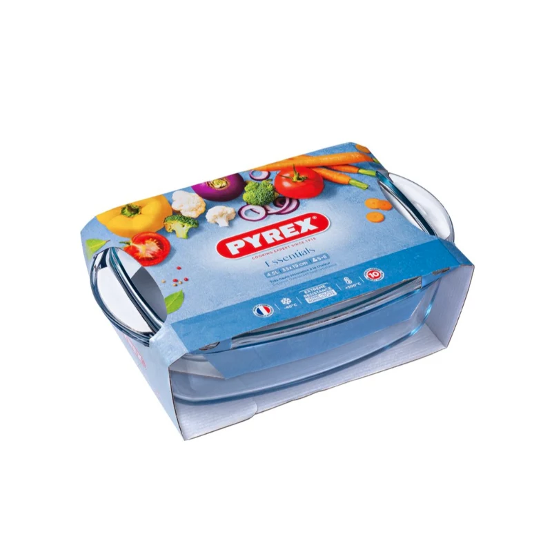 PYREX contenitore in vetro con coperchio 4,5L rettangolare Essentials 33x20x14cm