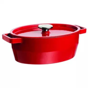 Pyrex tegame in ghisa ovale 3,8L rosso 29x21cm