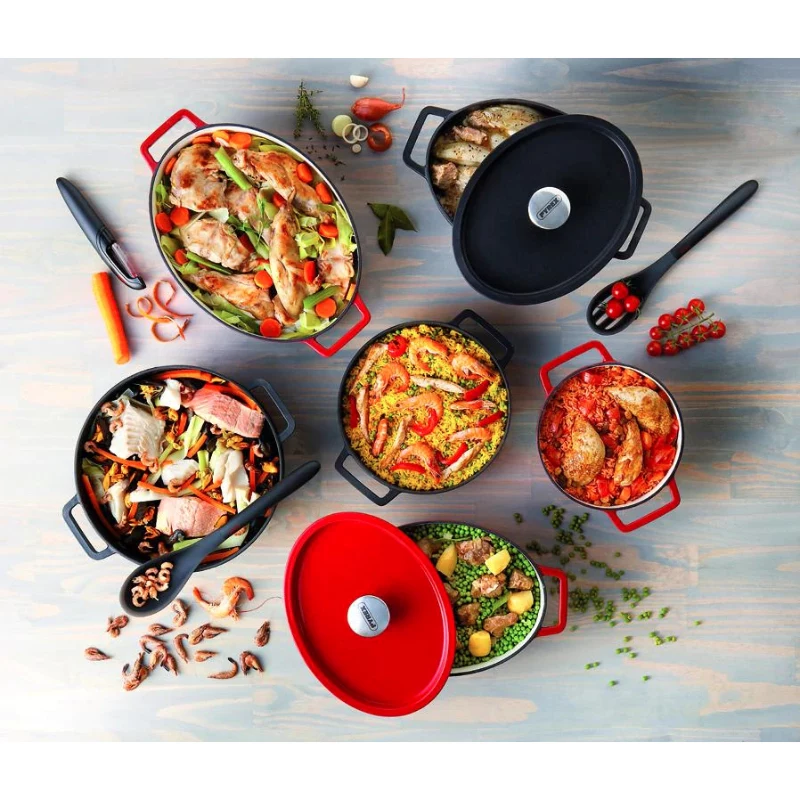 Pyrex tegame in ghisa ovale 3,8L rosso 29x21cm