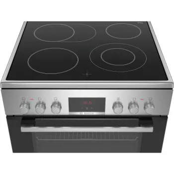 Bosch HKR39C250 Serie 4 cucina elettrica a libera installazione con piano cottura in vetroceramica, acciaio inox