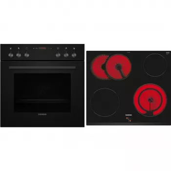Siemens EQ110KAVB set forno da incasso e piano cottura, 71 L, piano cottura in vetroceramica, acciaio inox