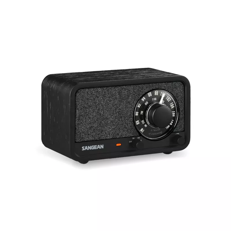 Sangean WR-8 Radio FM con cassa in legno massello, Midnight Oak
