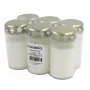 CANDELA Candele da cimitero con coperchi, set da 6, durata circa 40 ore, bianche