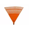 HORTUS Rastrello per foglie con manico in alluminio, testa a ventaglio 45 cm arancione, 20 denti