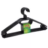 SAUBER grucce appendiabiti in plastica confezione da 10 bianco/nero/grigio – grucce strette salva-spazio con gancio girevole a 360° e intagli per spalle