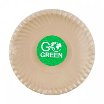 GOGREEN piatti compostabili in canna da zucchero con motivo Go Green Ø23cm 10 pezzi