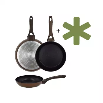 NEWILL padella per induzione Natura 24 cm con bordo di protezione, marrone