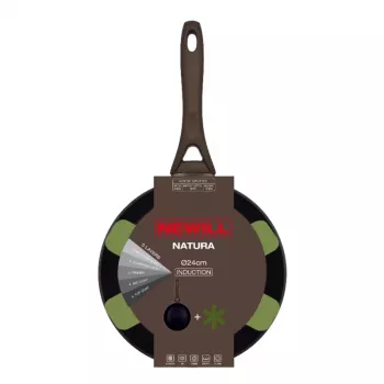 NEWILL padella per induzione Natura 24 cm con bordo di protezione, marrone