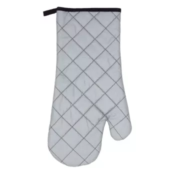 ASI COLLECTION guanto da grill termoresistente 18x38cm argento con cuciture nere
