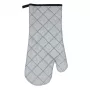 ASI COLLECTION guanto da grill termoresistente 18x38cm argento con cuciture nere