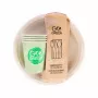 GOGREEN set di stoviglie da picnic compostabili per 4 persone, 24 pezzi, di origine vegetale, bianco naturale