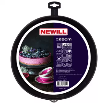 NEWILL tortiera a cerniera Ø28x7,6 cm nero rivestimento antiaderente acciaio al carbonio