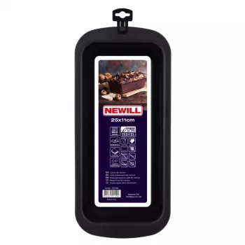 NEWILL stampo da plumcake 25x11x6,4 cm nero stampo antiaderente in acciaio al carbonio