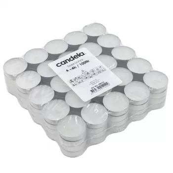 CANDELA lumini 100 pz., bianco, non profumati, 4 ore di durata