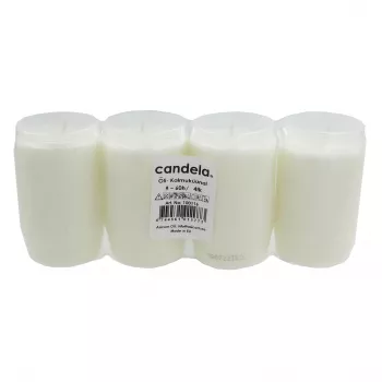 CANDELA set di candele da cimitero a olio con 4 pezzi, durata ~60h, bianco
